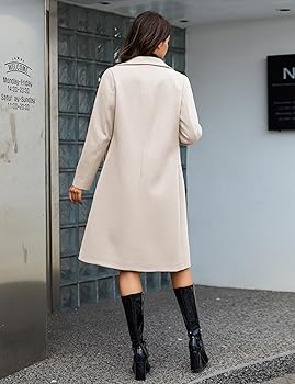 Amazon.com: Yidarer Women's Winter Wool Coat Mid-Long Notch
